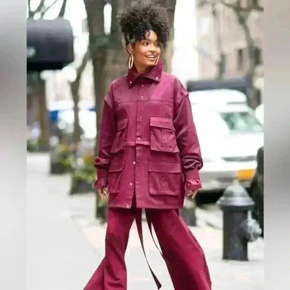 ADIDAS X IVY PARK Beyonce Convertible Jacket Maroon Size Med Sold Out - Picture 1 of 13